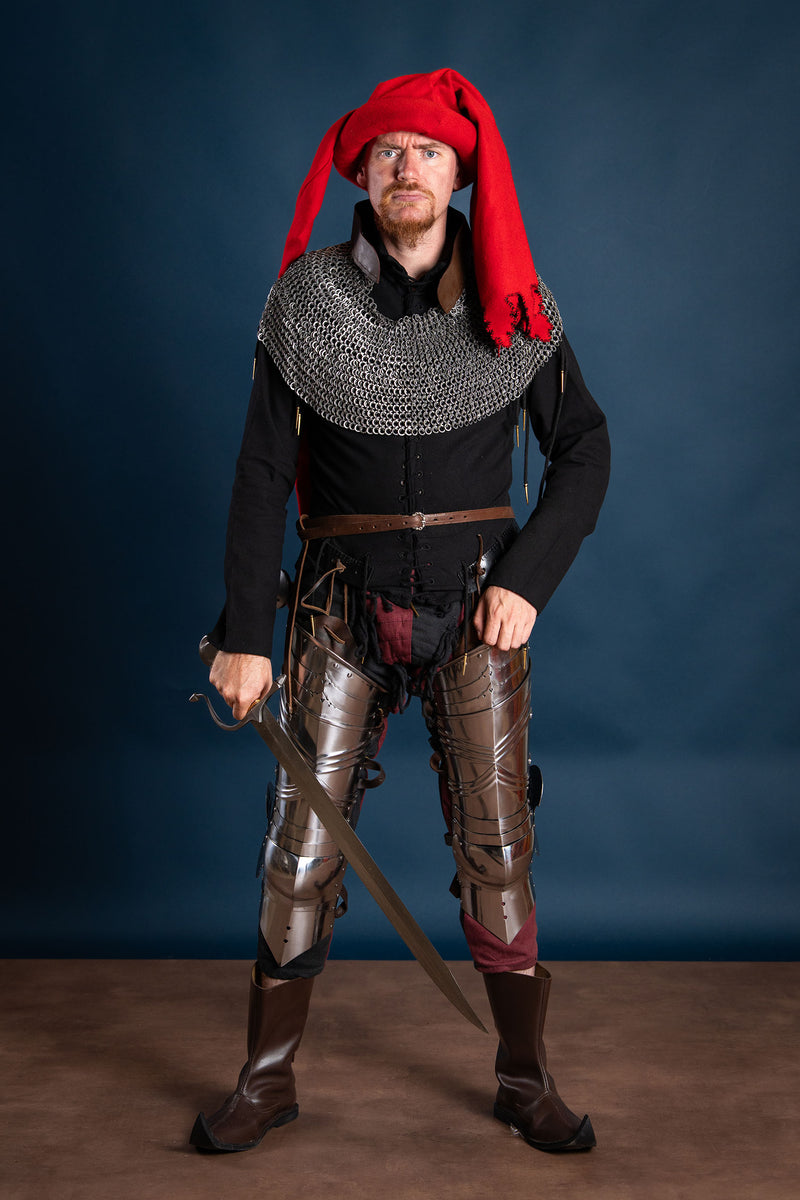 Chaperon Jan van Eyck, röd, ull 