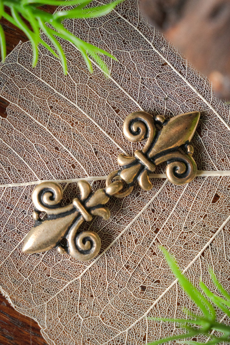 Mantelverschluss Fleur de Lys, Bronze