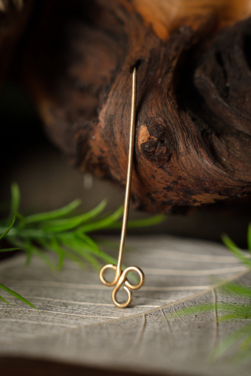 Late medieval veil pin, bronze