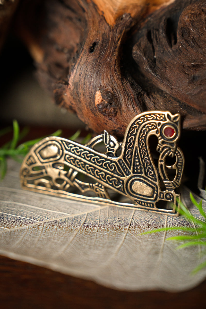 Viking heste broche, venstre, bronze 