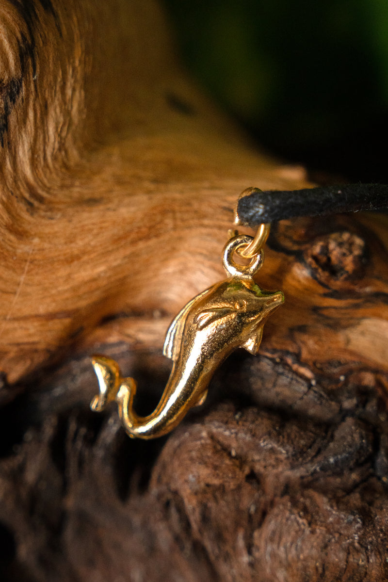 Roman dolphin pendant, pewter