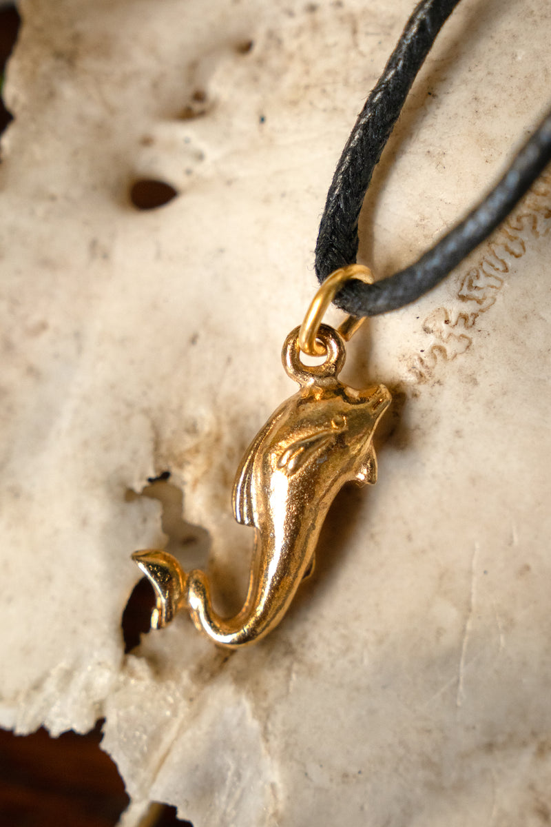 Römischer Delfin-Anhänger, Zinn 