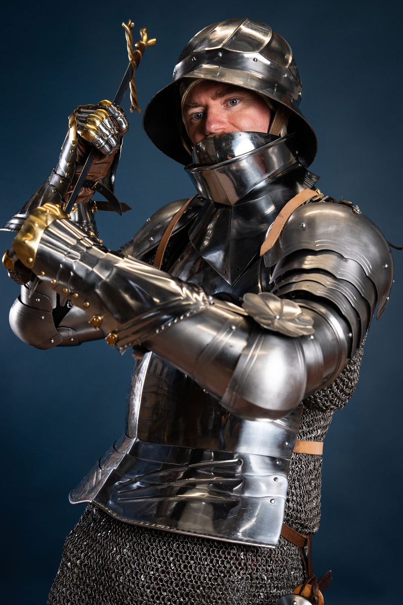 Gotiska armskenor, armrustning, 1,6 mm 