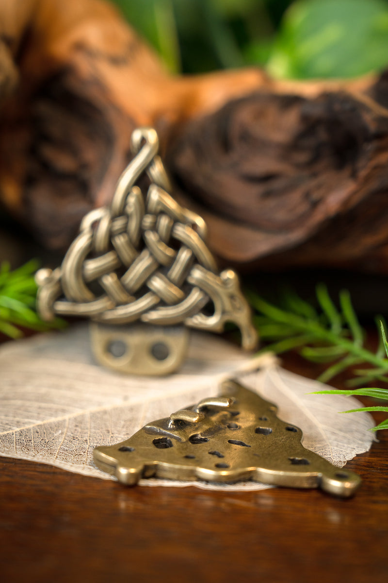 Keltische mantelsluiting, bronskleur, zamak