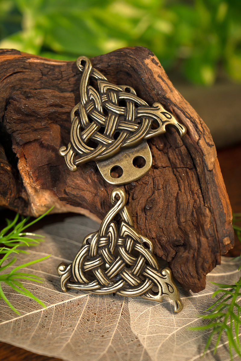 Keltisk kappespenne, bronzefarvet, zamak 