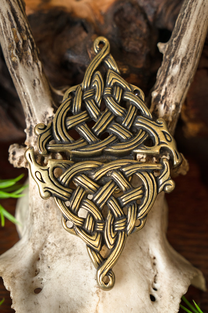 Keltisk kappespenne, bronzefarvet, zamak 