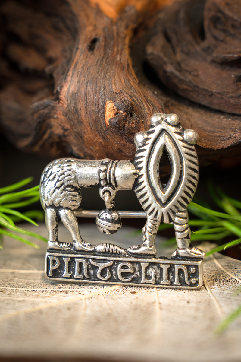 Mittelalterlicher Badge Phallus und Vulva, versilberte Bronze 