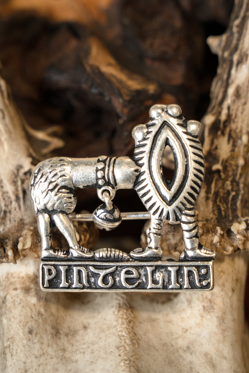 Mittelalterlicher Badge Phallus und Vulva, versilberte Bronze 