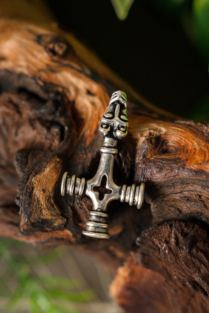 Islande Marteau de Thor de Fossi, bronze argenté 