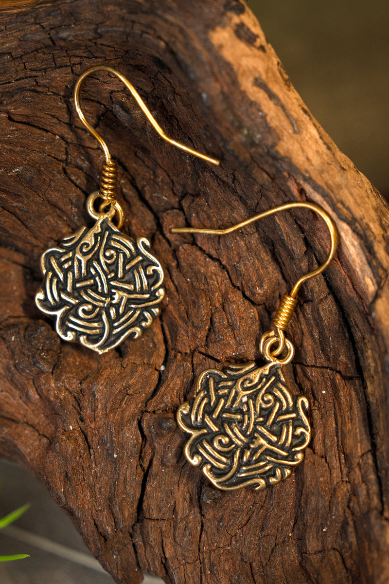 Oorbellen Vikingknoop, brons