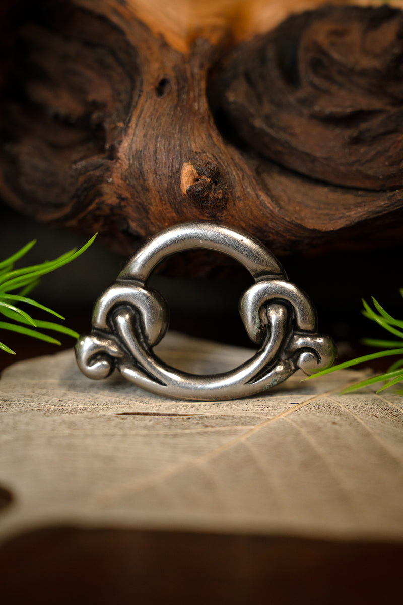 Birka ring for seax scabbard, silvered