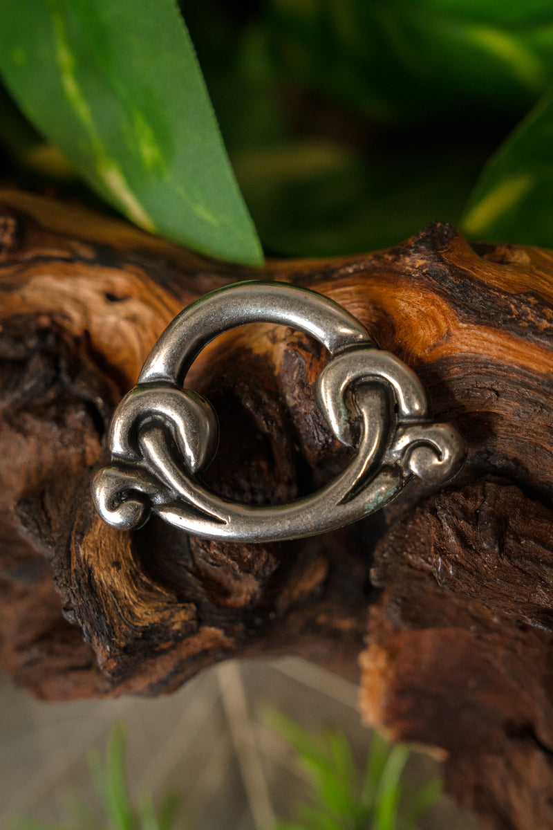 Birka ring for seax scabbard, silvered
