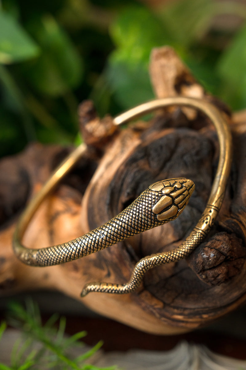 Romeinse bovenarmband met slang Pompeii, brons