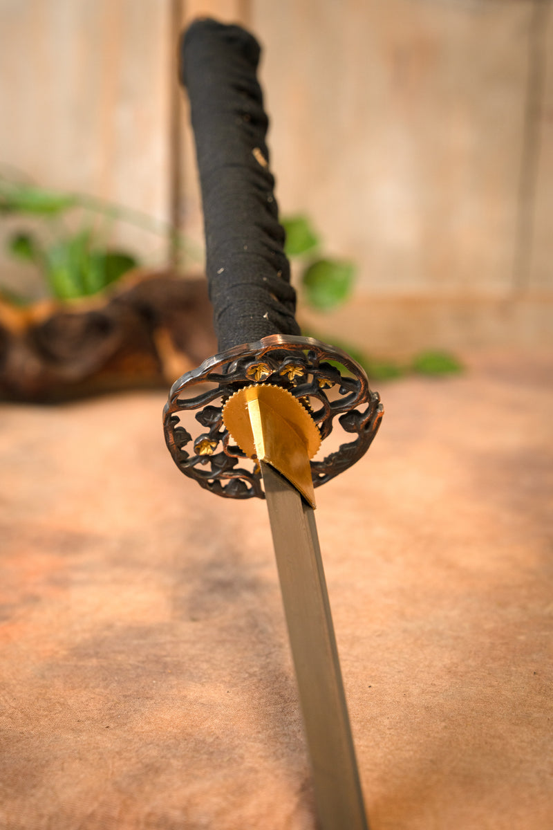 John Lee flor dorada wakizashi, afilado 