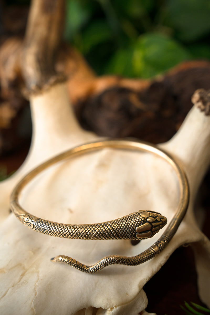 Romeinse bovenarmband met slang Pompeii, brons