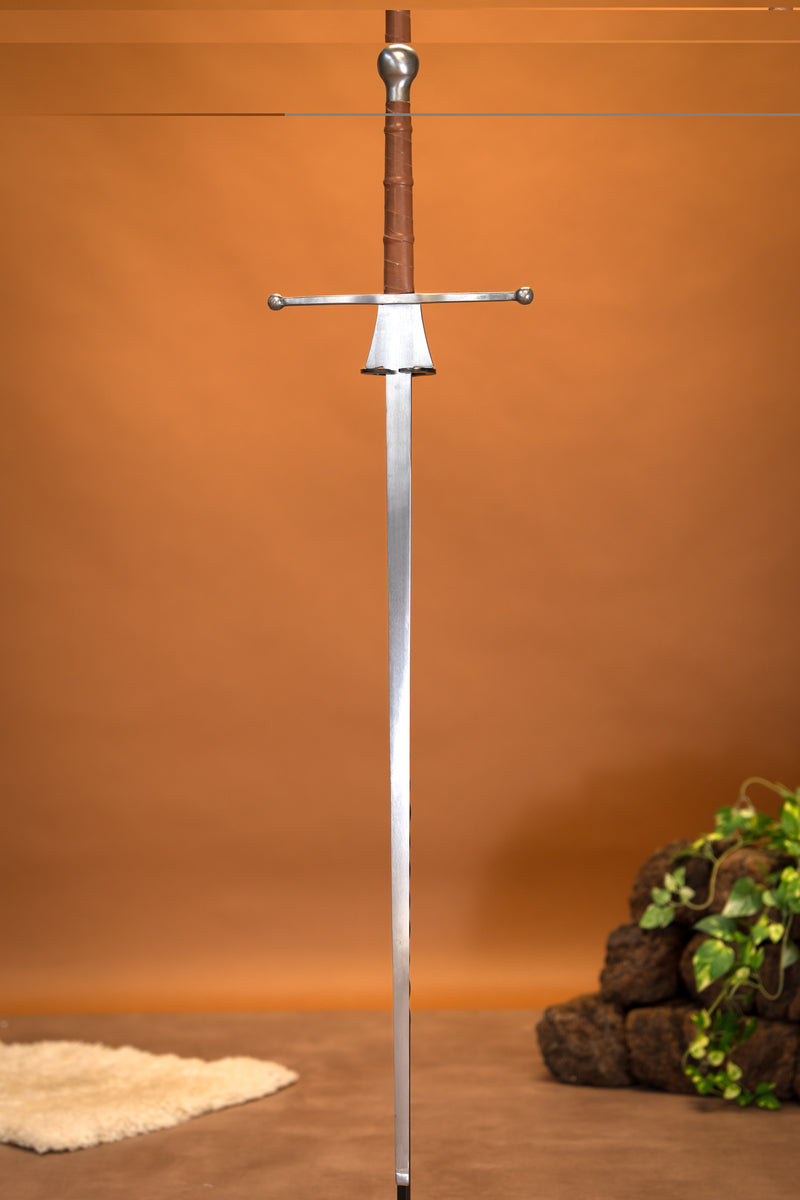 HEMA Federschwert, 125 cm, harde flexibiliteit, bruin, bot (battle-ready)