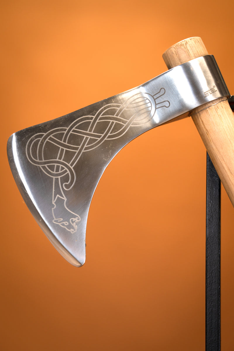 Wikinger-Axt, Skeggox, graviert, Typ C, semi-scharf 