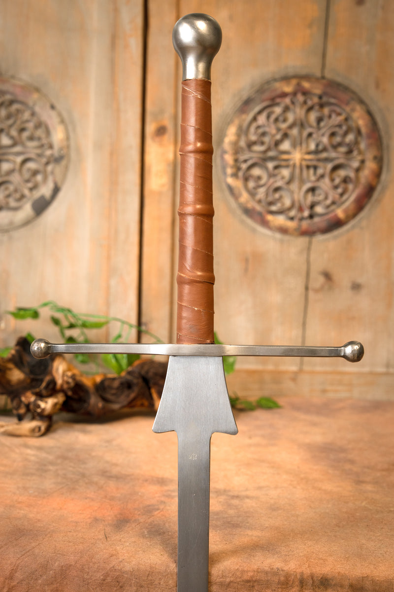 AMHE Federschwert, 125 cm, flexibilité rigide, brun, émoussé (battle-ready) 