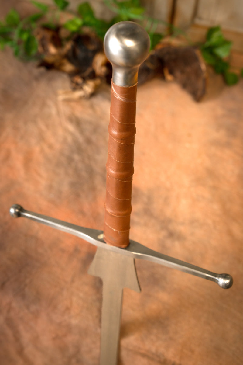 HEMA Federschwert, 125 cm, harde flexibiliteit, bruin, bot (battle-ready)