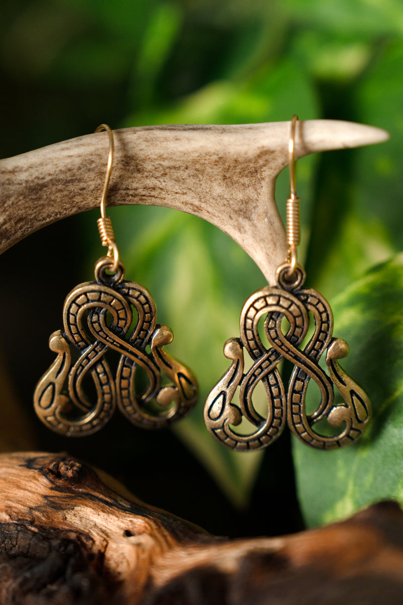 Wikingerohrringe Midgard Snake, Bronze