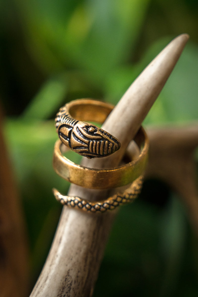 Roman snake ring, bronze