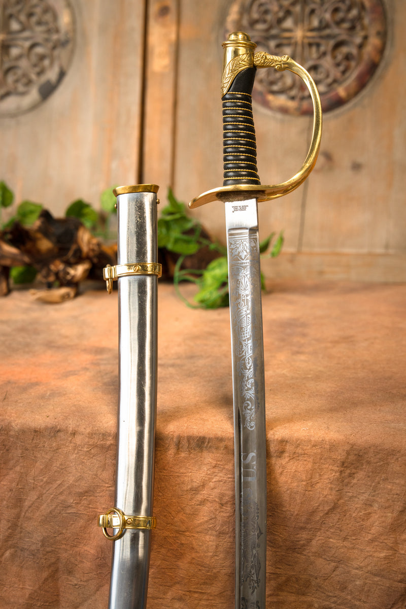 Amerykańska Wojna Secesyjna 1860 Oficerski Szabla, średnio ostry 