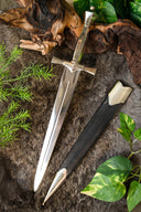 Renaissance dagger silvered, semi-sharp