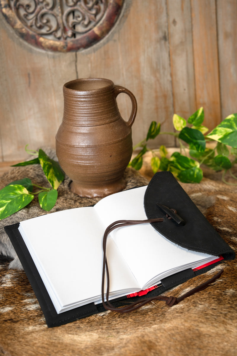 Notitieboekje met leren omslag, zwart, M