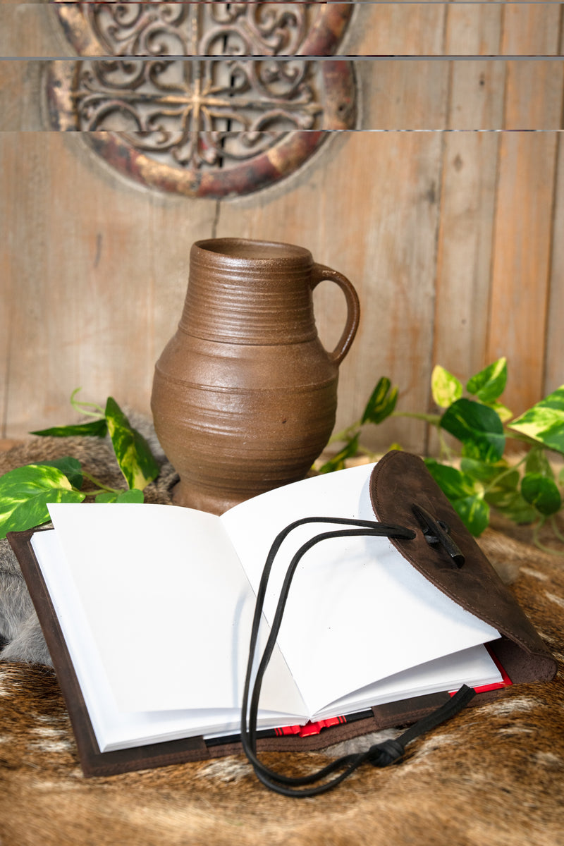 Notitieboekje met leren omslag, bruin, M