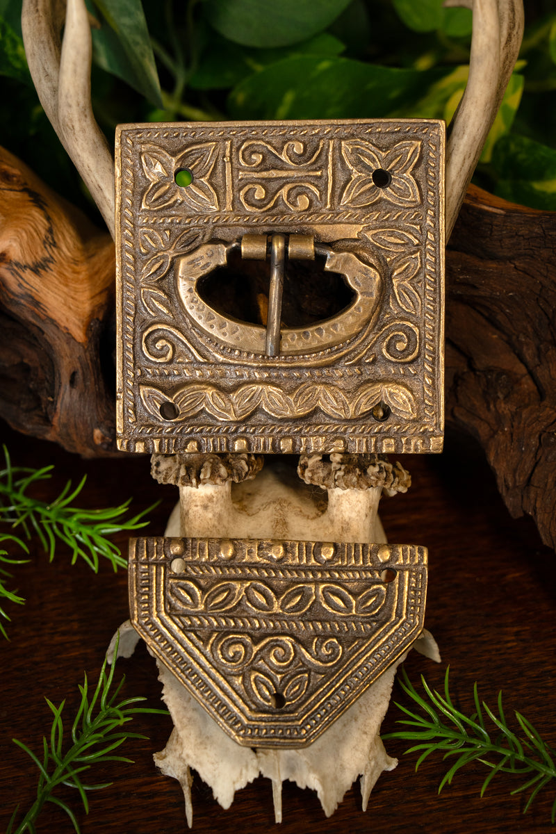 Laat Romeinse riemgesp met beslag