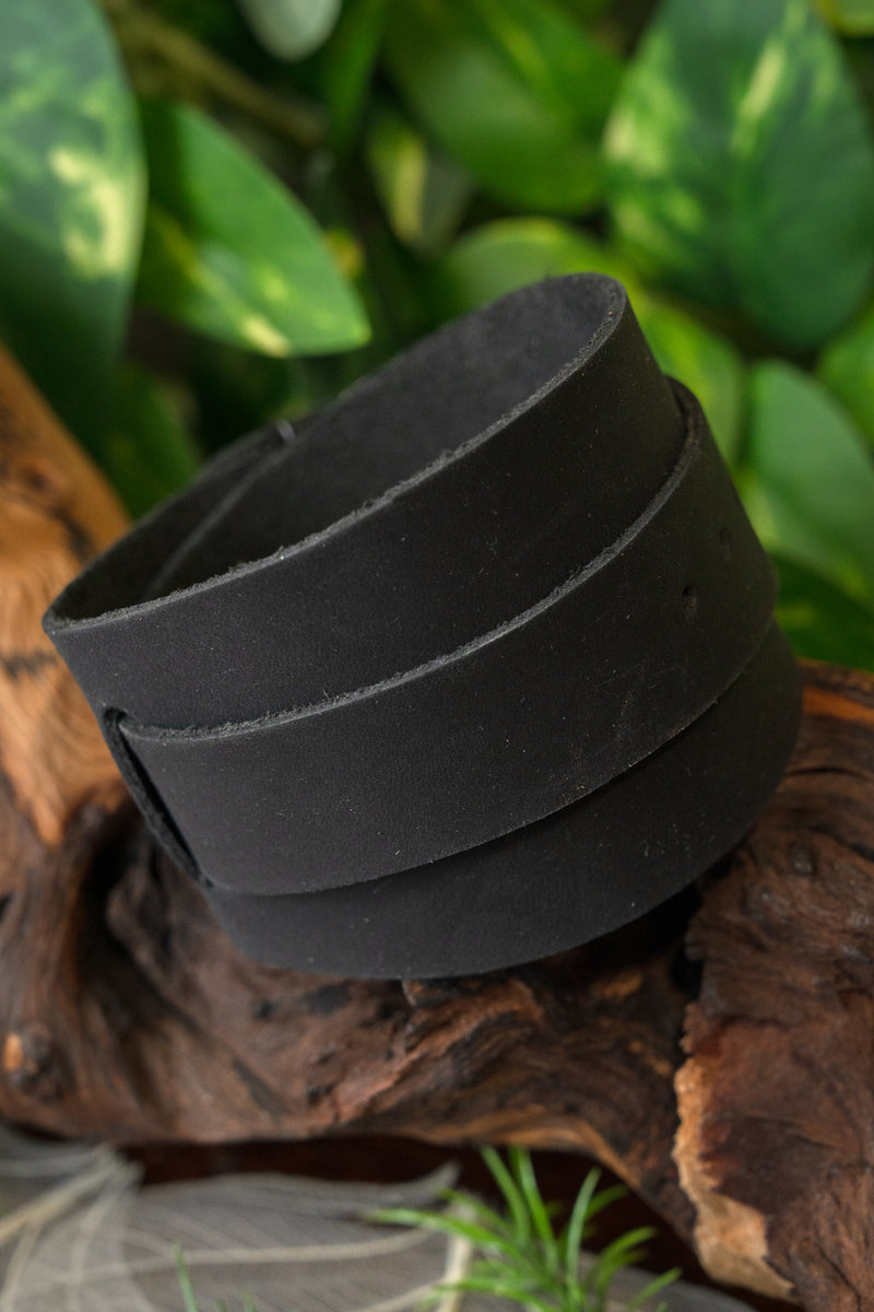 Armband met gespen, zwart, leer