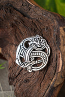 Viking drakenhanger, verzilverd brons