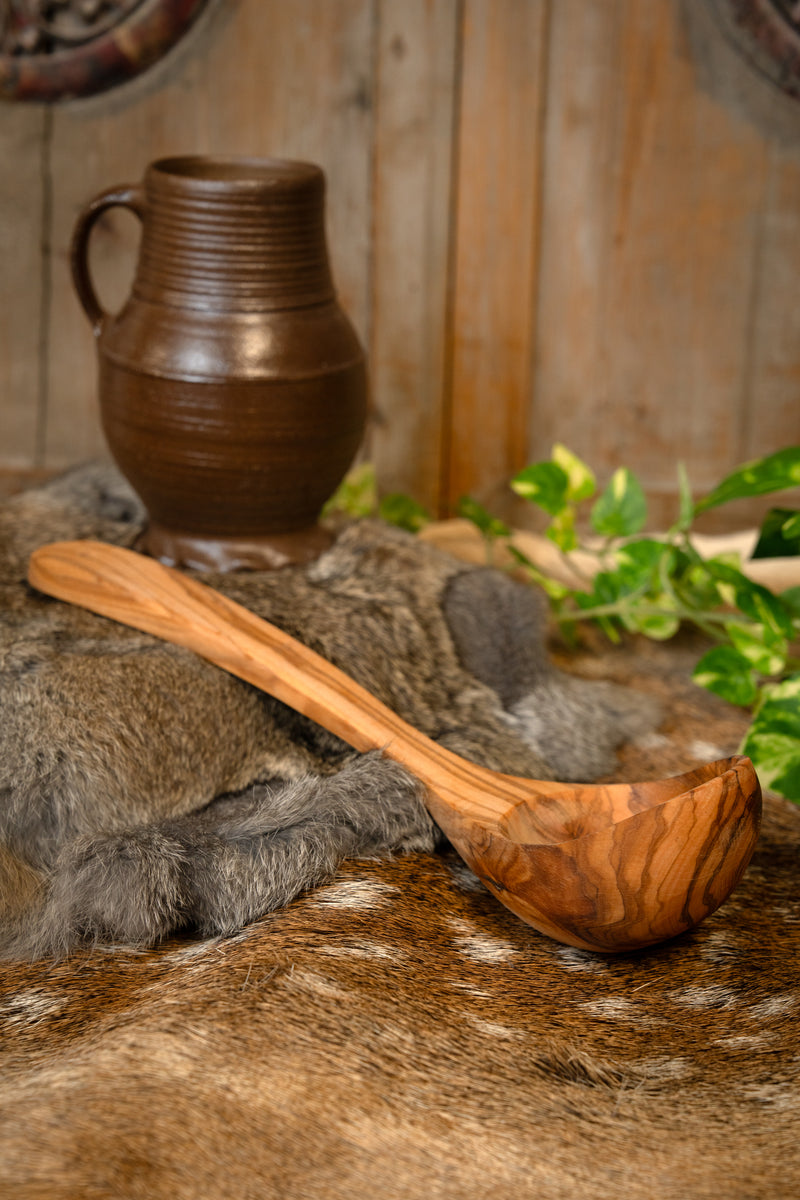 Olijfhouten opscheplepel, 30 cm