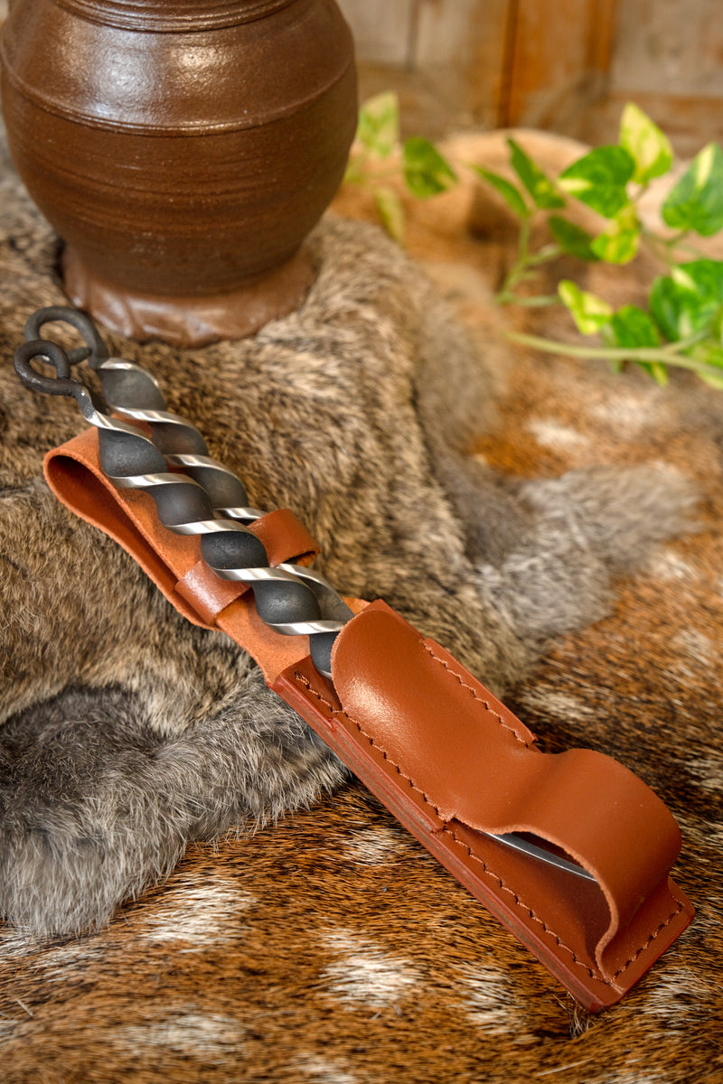 Mes en vork met gedraaide grip, roestvrij staal