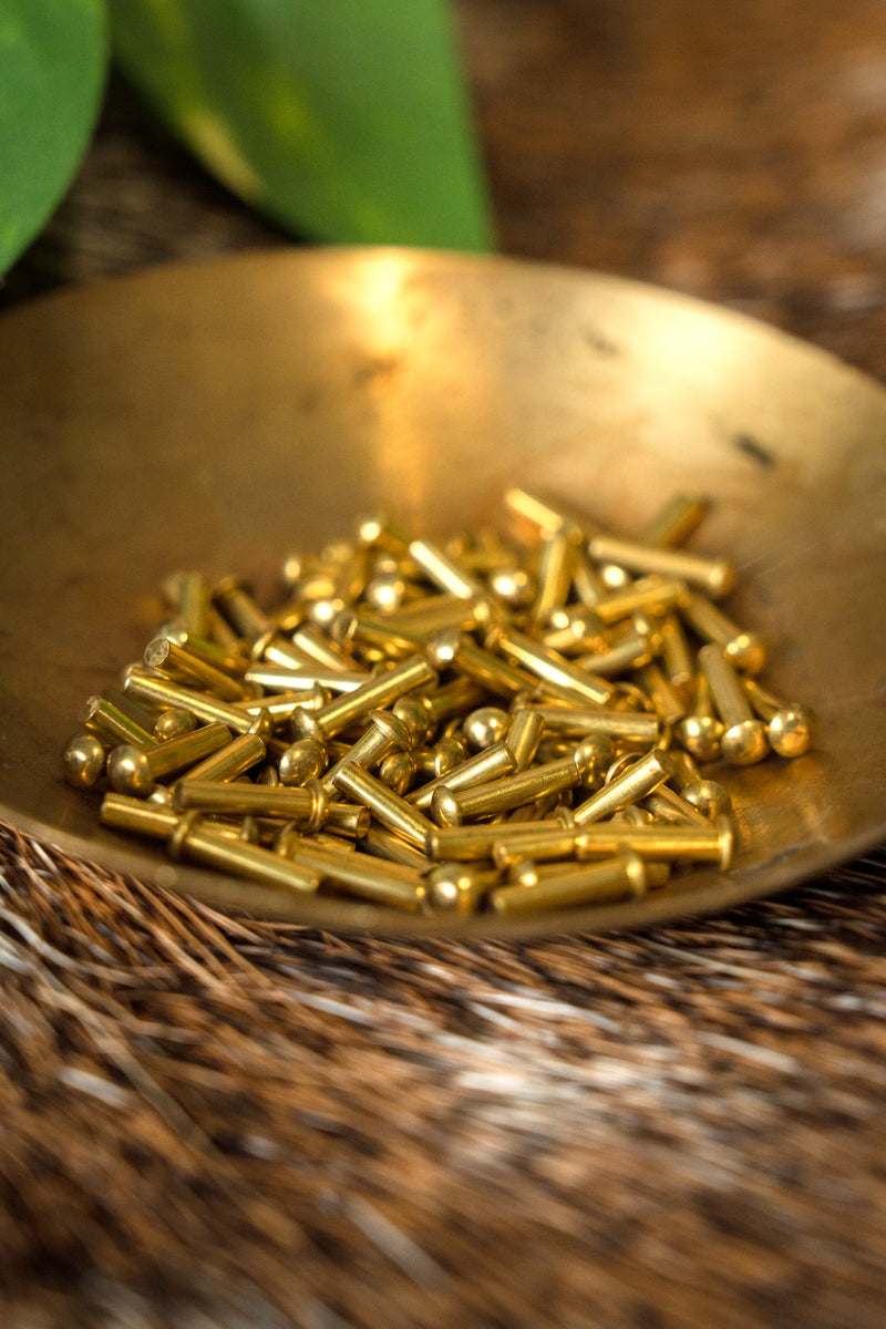 100 brass rivets 8 mm