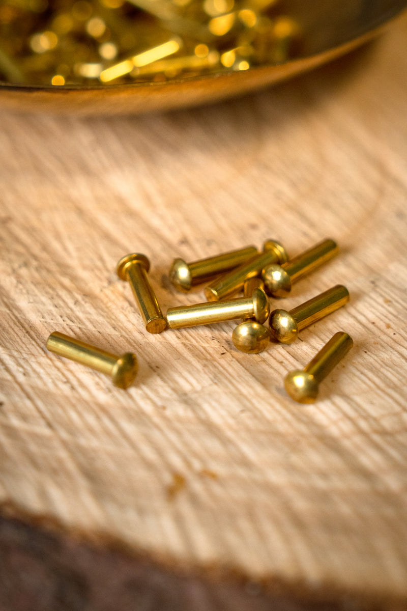 100 brass rivets 8 mm