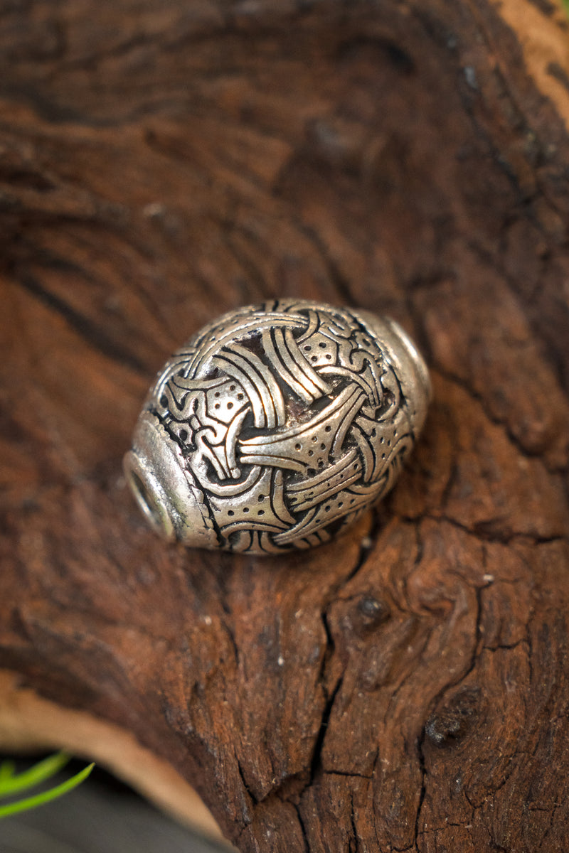 Wikinger Perle Jellinge, versilbert, Bronze 