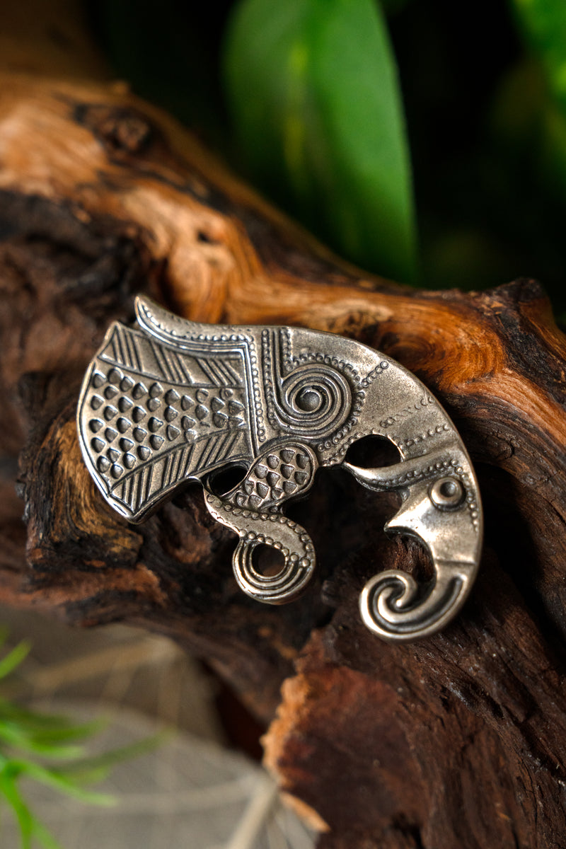 Germaanse raaf riembeslag grote volksverhuizing, paar links en rechts, brons