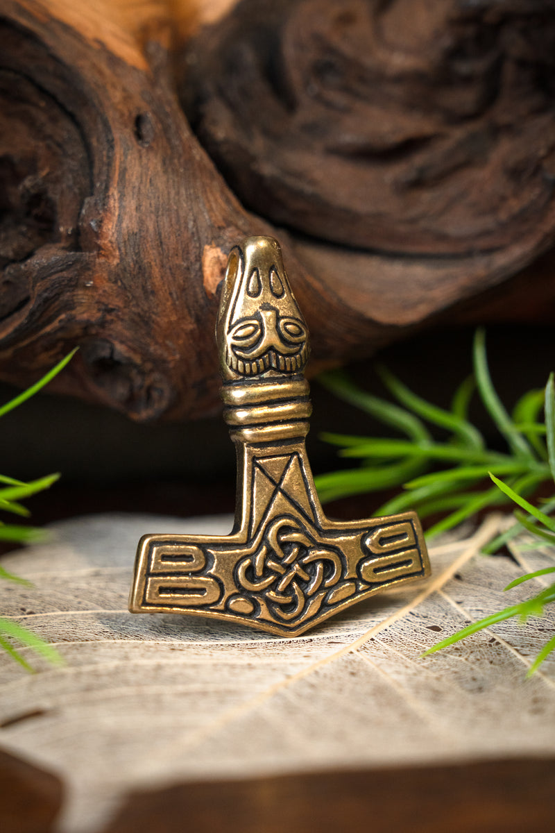 Thor's hammer widh eagle head, bronze