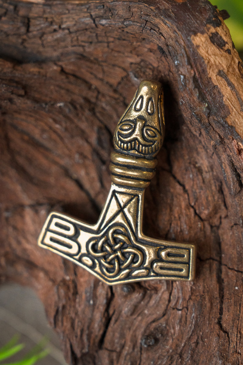 Thor's hammer widh eagle head, bronze