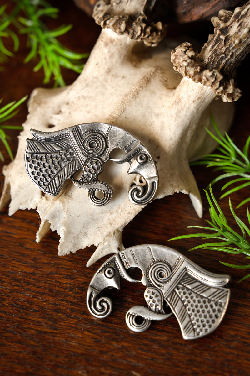 Germansk korp bältesbeslag folkvandringstiden, par vänster och höger, brons 