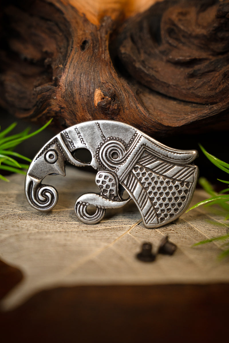 Germaanse raaf riembeslag grote volksverhuizing, paar links en rechts, brons