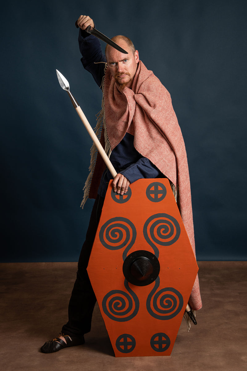 100% wollen deken / mantel, vissegraat, rood