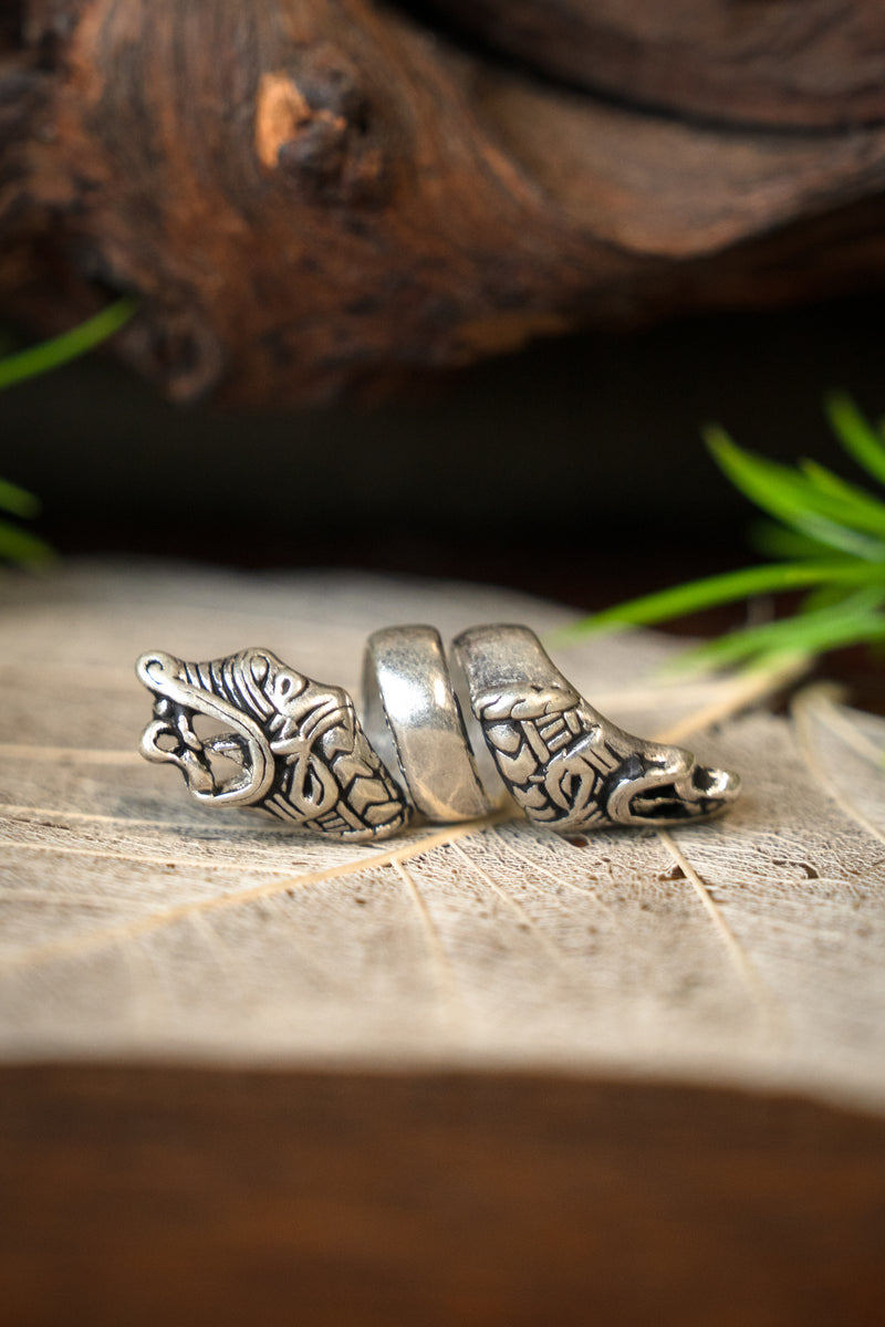 Viking baardkraal Haithabu, verzilverd brons