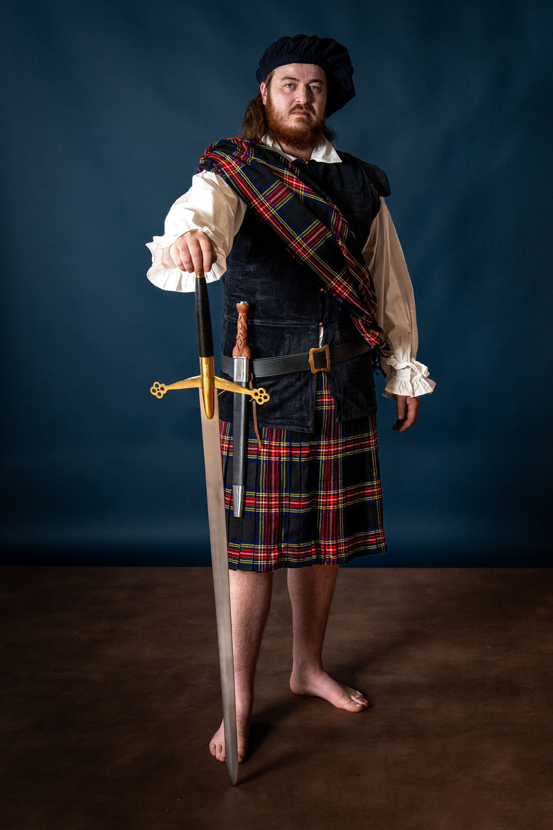 Schotse claymore met messingen pareerstang, semi-scherp