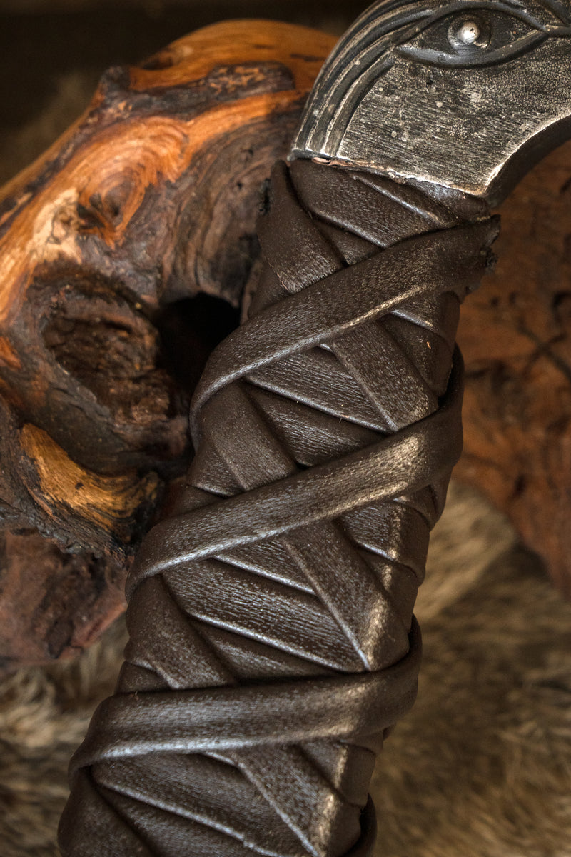 Set Viking bijl en mes, semi-scherp