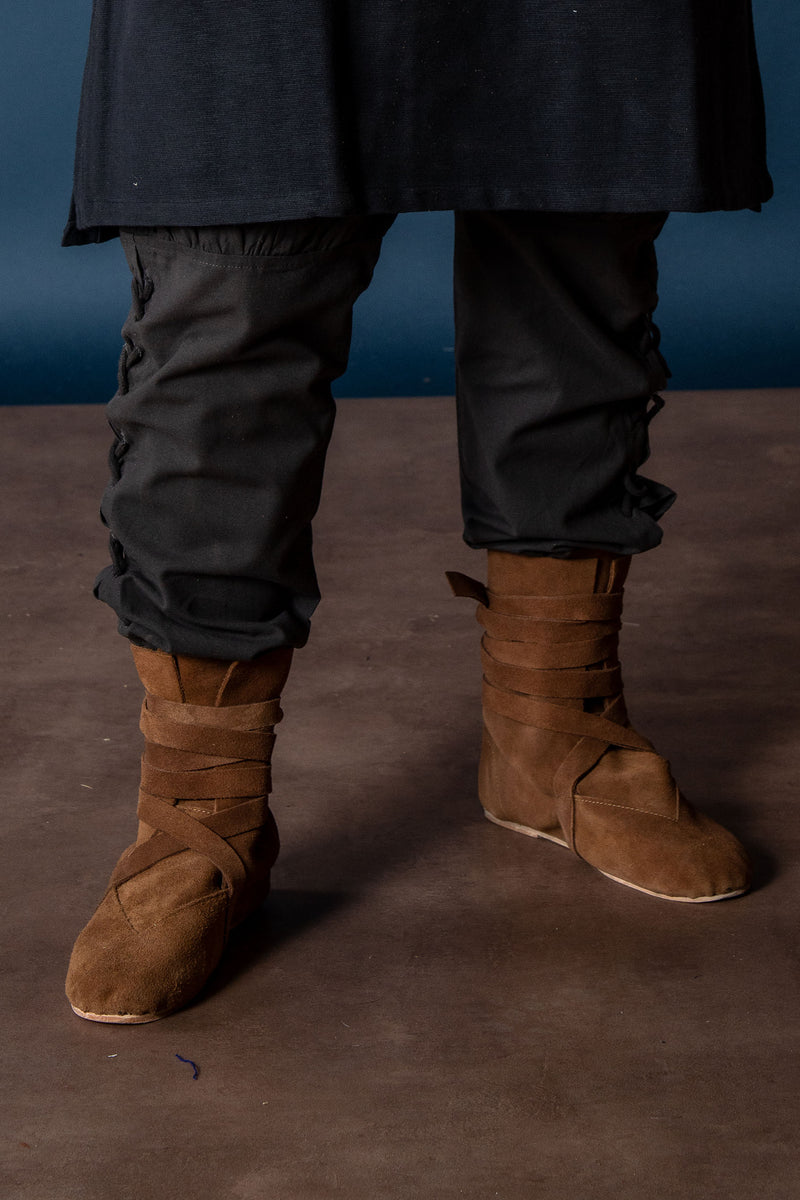 Haithabu laarzen, velours, bruin