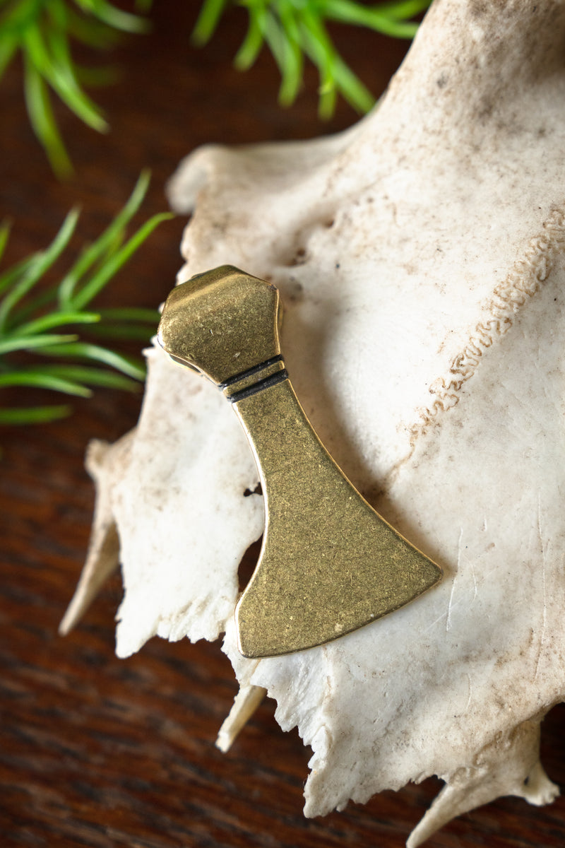 Wikinger Bartaxtschmuck, messing, Zamak 