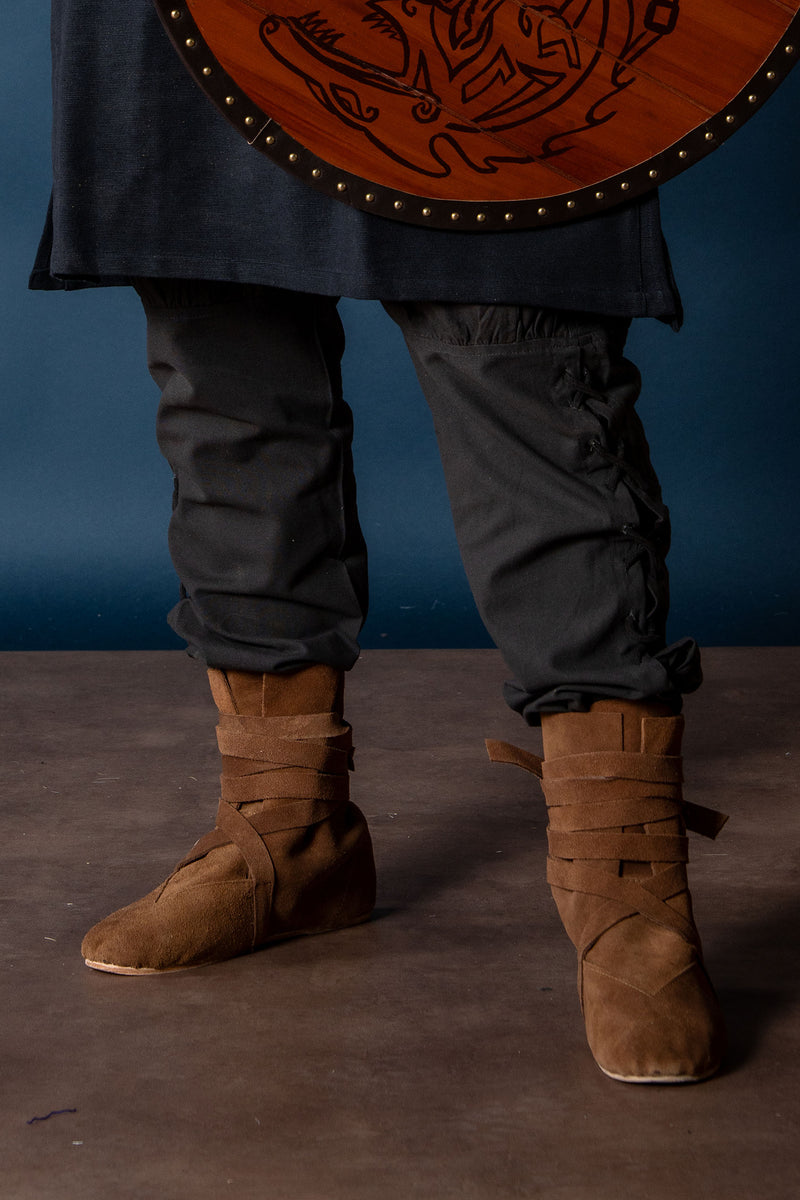 Haithabu laarzen, velours, bruin