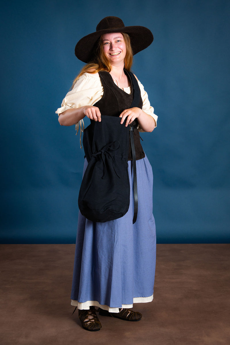 Textielen schoudertas, zwart